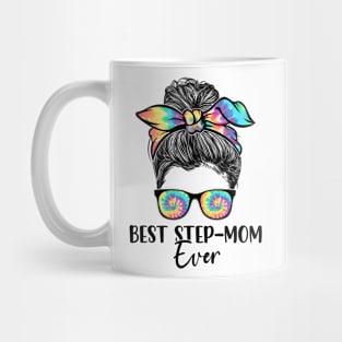 Best Step-mom Ever Tie Dye Messy Bun Bandana Mother's Day Mug